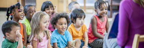 Children at circle time. 