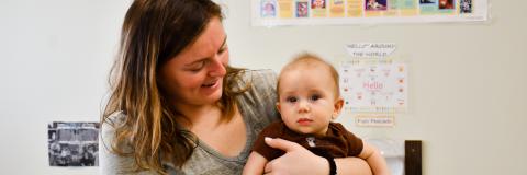 Caregiver and baby Caregiver and baby