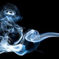 Smoke rings on black background 