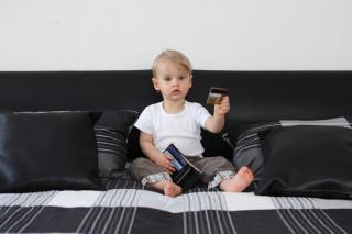 Toddler with credit card.