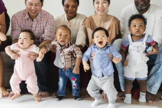 Equitable Child Care Multi-racial parents and babies.