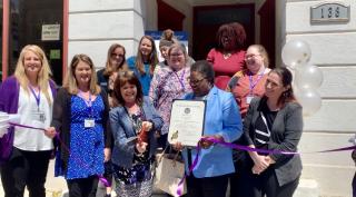 Crowd gathers for Washington County CCRC Ribbon Cutting