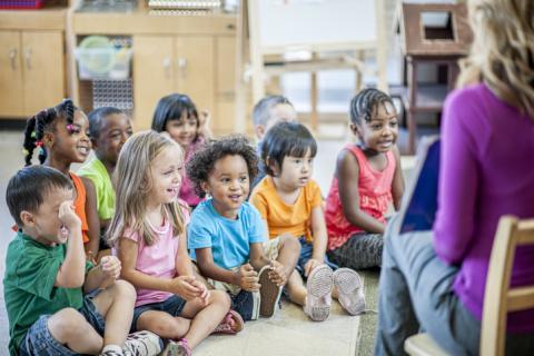 Children at circle time. 