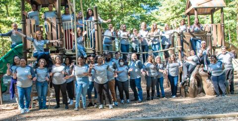 2022 Staff MFN's employees on the playground.