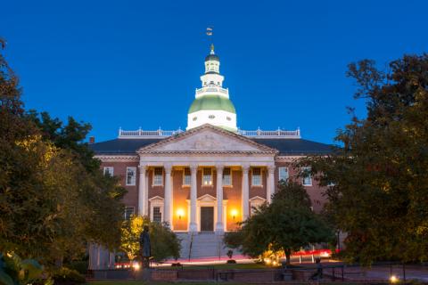 Get Involved Maryland State House at Night